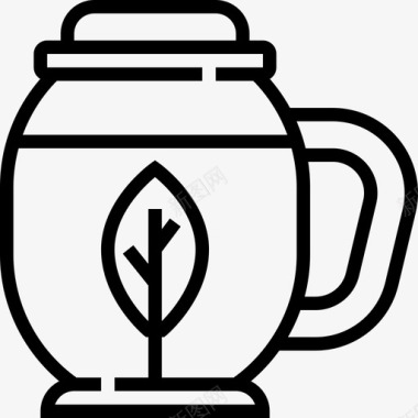茶饮料16线性图标图标
