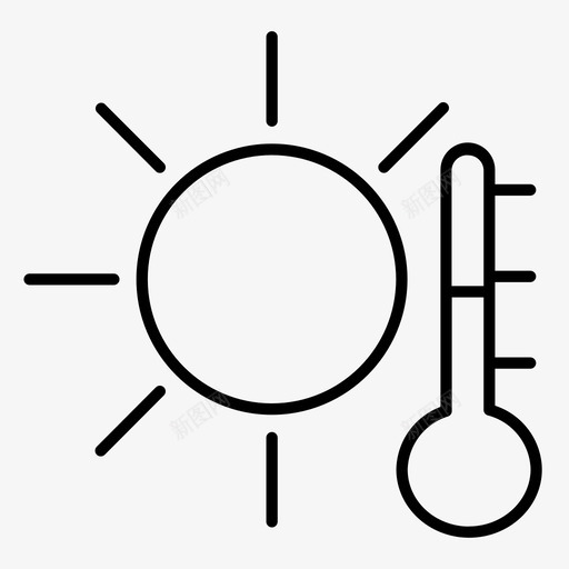 太阳温度冷热图标svg_新图网 https://ixintu.com 冷 太阳温度 温度计 热 米