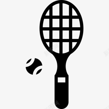 网球拍运动和游戏8实心图标图标