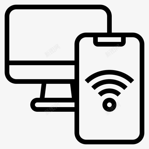 Wifi移动技术5线性图标svg_新图网 https://ixintu.com Wifi 技术 移动 线性