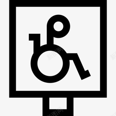 残疾人标志残疾人7直线图标图标