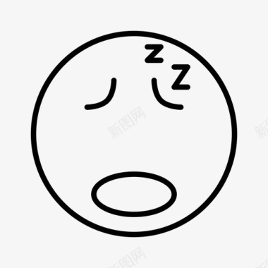 睡觉表情符号脸图标图标