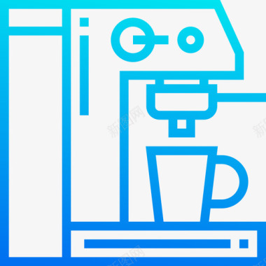 咖啡机办公室供应商5梯度图标图标