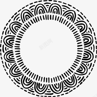 手绘部落图案波西米亚圆圈图标图标