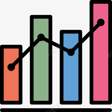 生长图表和图表4线颜色图标图标