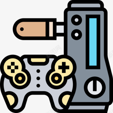 游戏机电子游戏13线性颜色图标图标