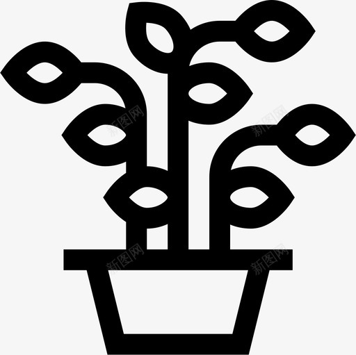 植物室内植物18线性图标svg_新图网 https://ixintu.com 室内 植物 线性