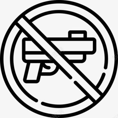 禁止携带武器游泳池规则5直线型图标图标