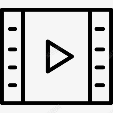 视频播放器电影院45线性图标图标