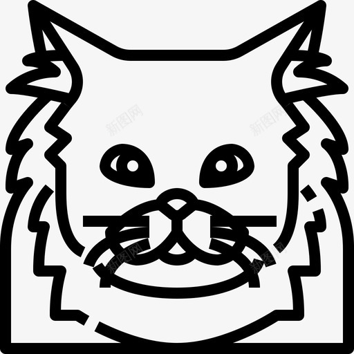 波斯人动物猫图标svg_新图网 https://ixintu.com 动物 宠物 波斯人 狗和猫 猫