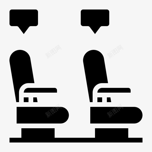 5号飞机实心座椅图标svg_新图网 https://ixintu.com 5号飞机实心座椅