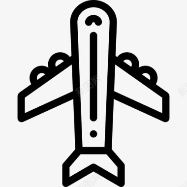 飞机公共交通21直线图标图标
