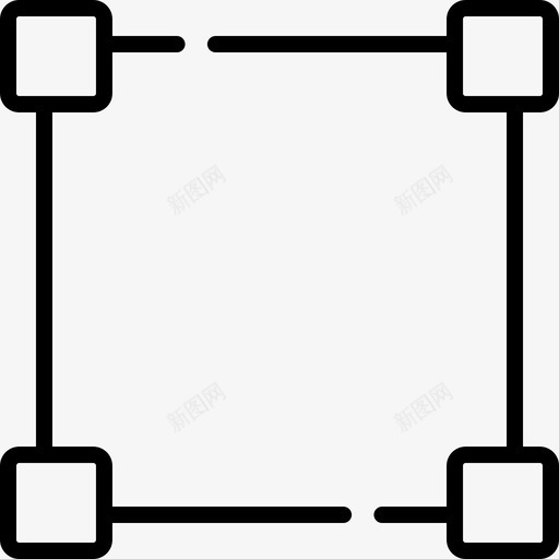 正方形数学5线性图标svg_新图网 https://ixintu.com 数学 正方形 线性