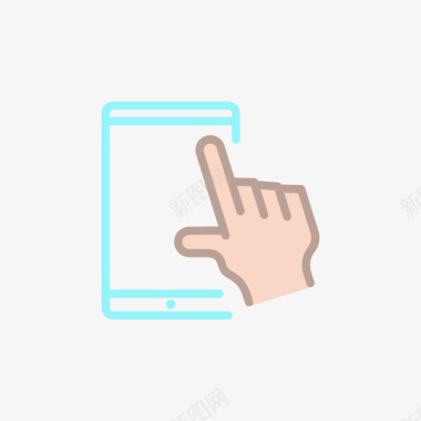 智能手机触摸手势7线性颜色图标图标