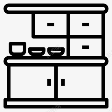 厨房柜台图标图标