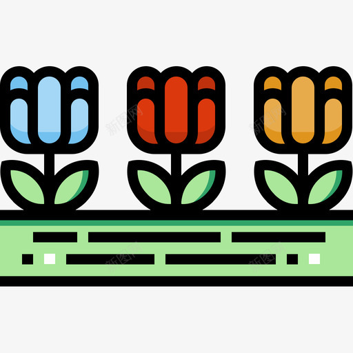 郁金香荷兰26线形颜色图标svg_新图网 https://ixintu.com 线形 荷兰 郁金香 颜色