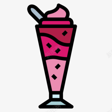 冰淇淋纯素20原色图标图标