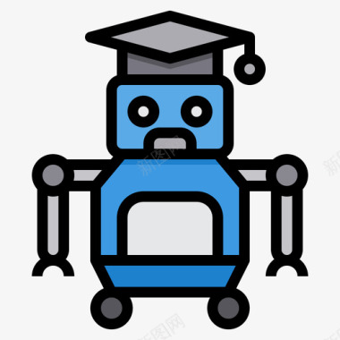 机器人教与学11线颜色图标图标
