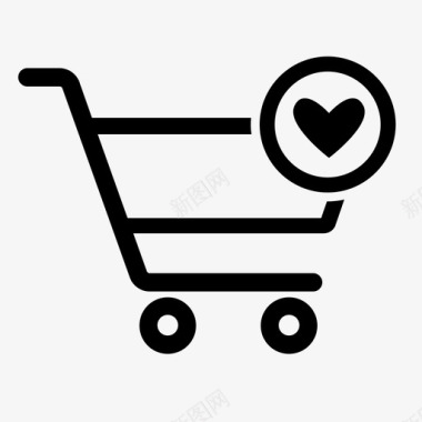 购物车心脏添加到收藏夹购物车爱图标图标