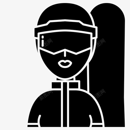 滑雪板极限专业图标svg_新图网 https://ixintu.com 专业 冬季 女性运动字形 极限 滑雪板 运动