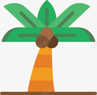 棕榈树丛林21平坦图标图标