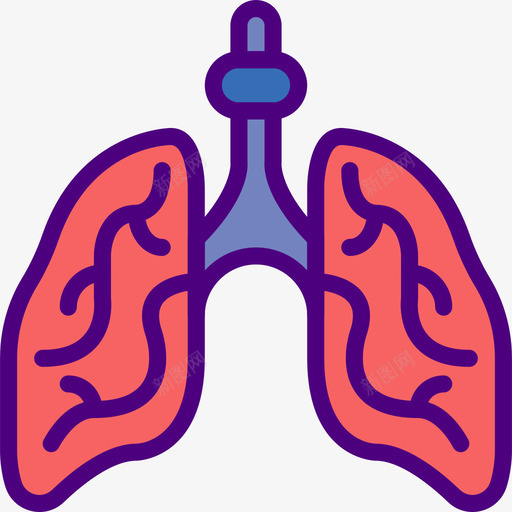 肺医学186线性颜色图标svg_新图网 https://ixintu.com 医学186 线性颜色 肺