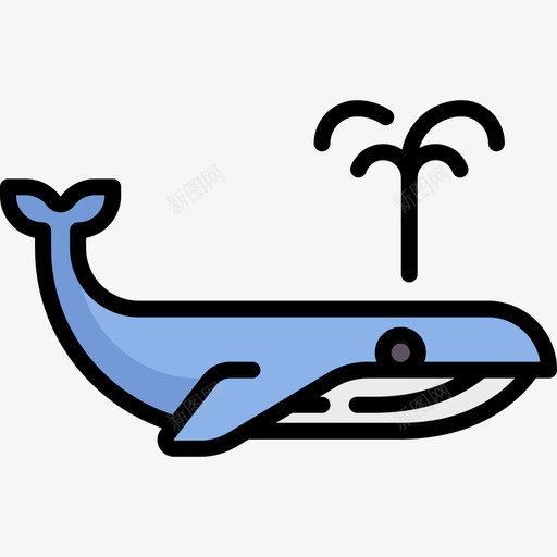 鲸鱼北极14线形颜色图标svg_新图网 https://ixintu.com 北极 线形 颜色 鲸鱼