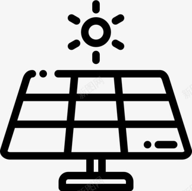 太阳能智慧城市16线性图标图标