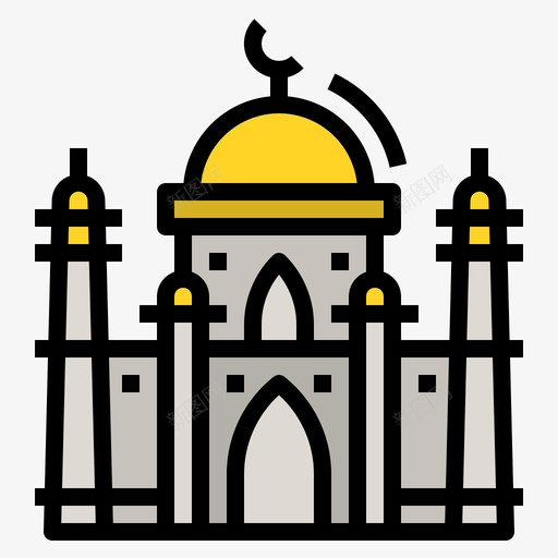 清真寺56栋建筑线性颜色图标svg_新图网 https://ixintu.com 56栋 建筑 清真寺 线性 颜色