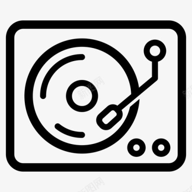 乙烯基播放器dj唱片图标图标