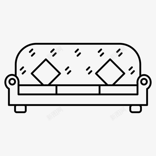 沙发家具家居图标svg_新图网 https://ixintu.com 室内设计图标细线套66 家具 家居 沙发