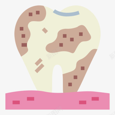 龋齿牙齿49扁平图标图标