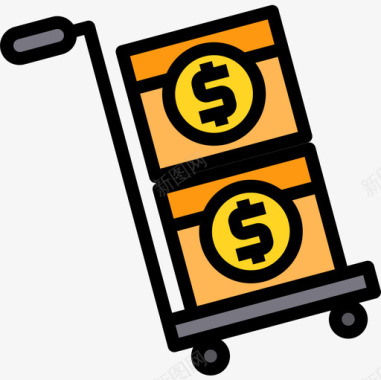 购物车货币68线性颜色图标图标