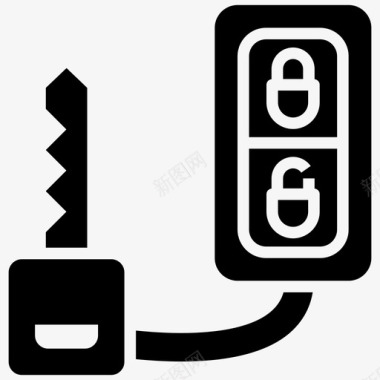 遥控无钥匙系统汽车钥匙汽车进入图标图标