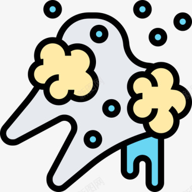 干净牙齿26线性颜色图标图标