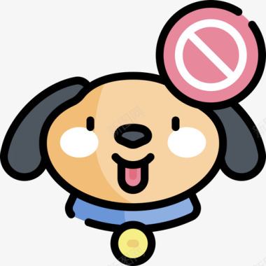 禁止携带宠物24号游泳池线性颜色图标图标