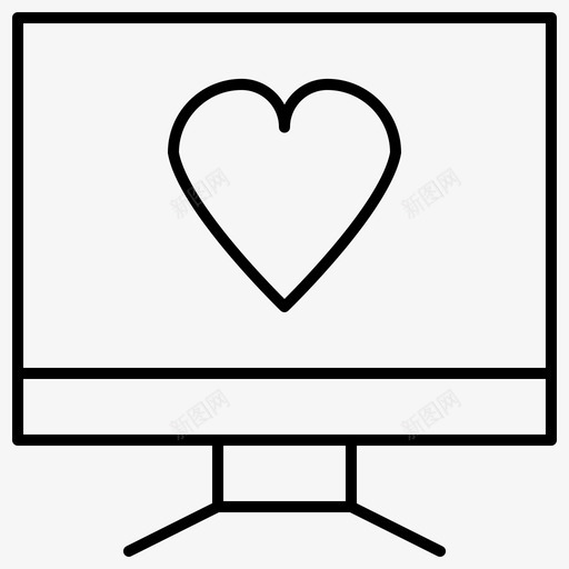 电脑心爱图标svg_新图网 https://ixintu.com 应用 显示器 电脑 细线 编程 网站