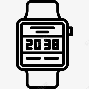 数字手表旧设备线性图标图标