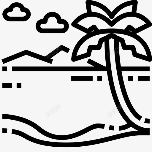 海滩棕榈树夏天图标svg_新图网 https://ixintu.com 假期 夏天 棕榈树 海滩 风景
