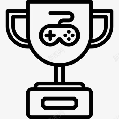 奖杯电子游戏12直线型图标图标