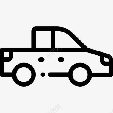 皮卡车车辆和运输9直线图标图标