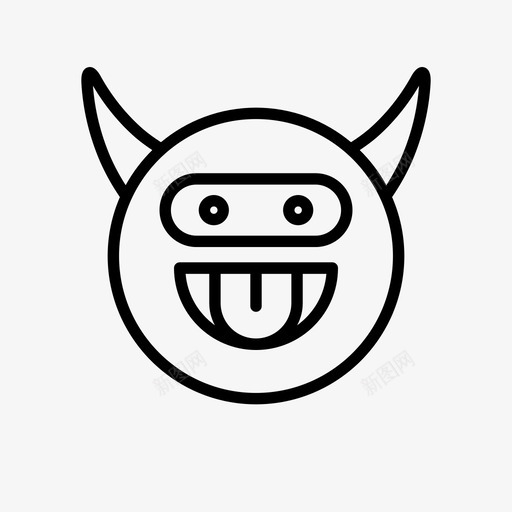 魔鬼厚脸皮表情符号图标svg_新图网 https://ixintu.com 厚脸皮 舌头 表情符号 角 魔鬼 魔鬼表情1行