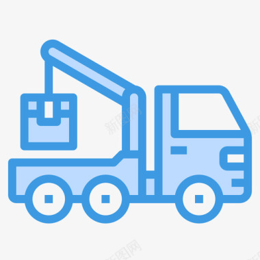 送货车物流和送货12蓝色图标图标