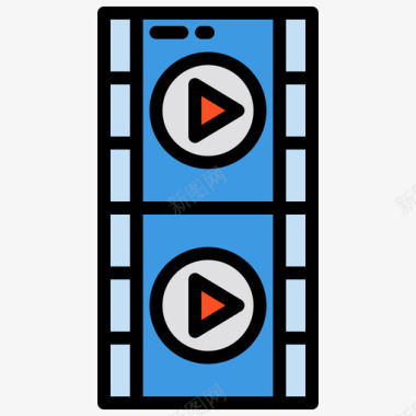 视频版音频视频2线性颜色图标图标