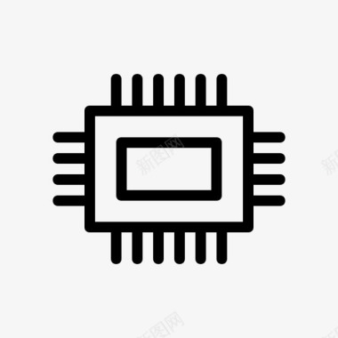 微芯片芯片组cpu图标图标