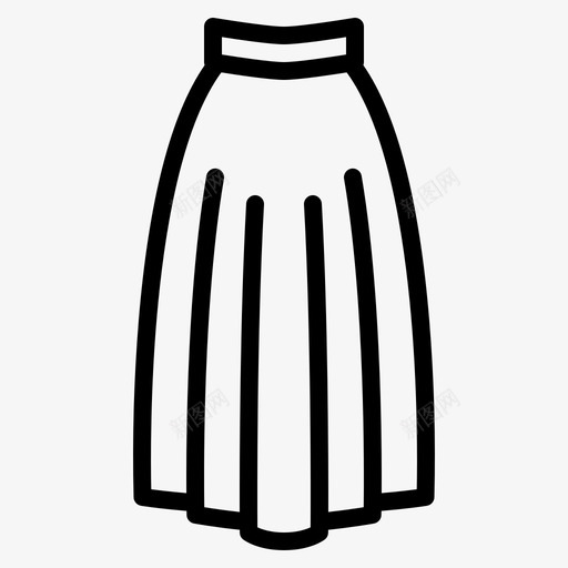 长裙女装轮廓图标svg_新图网 https://ixintu.com 女装 轮廓 长裙