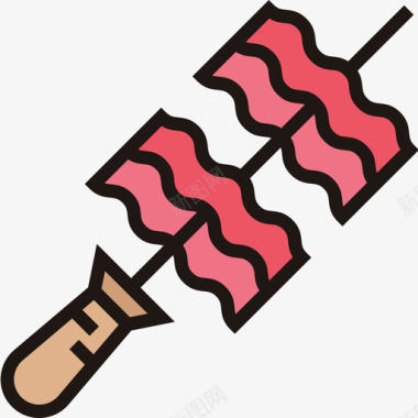 培根烤肉6原色图标图标
