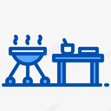 烧烤烧烤34蓝色图标图标
