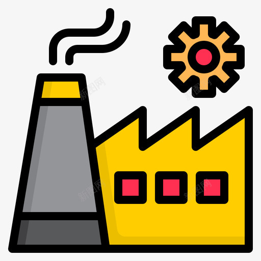 工厂工程85线颜色图标svg_新图网 https://ixintu.com 工厂 工程 颜色