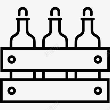 葡萄酒箱酒精瓶子图标图标